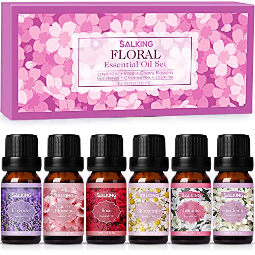 SALKING Flores Aceites Esenciales para Humidificador Difusor 6 x 10 ml,100% Puro Aceites Esenciales...